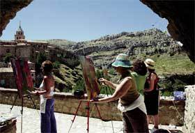 Mujeres-pintando-un-paisaje