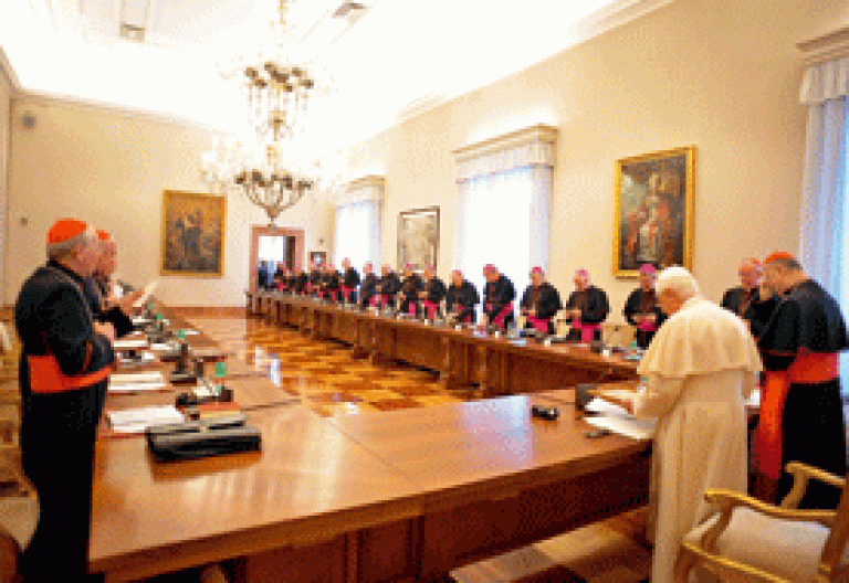 Benedicto XVI con los obispos de Irlanda