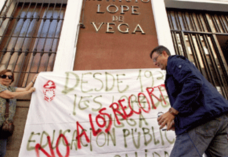 protesta por los recortes en educación