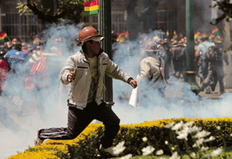 protestas de los mineros en Bolivia