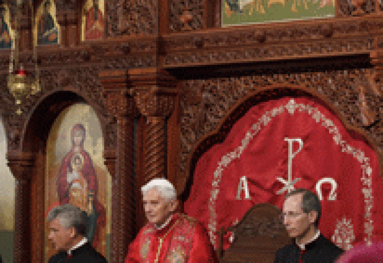 papa Benedicto XVI en Líbano basílica de Harissa