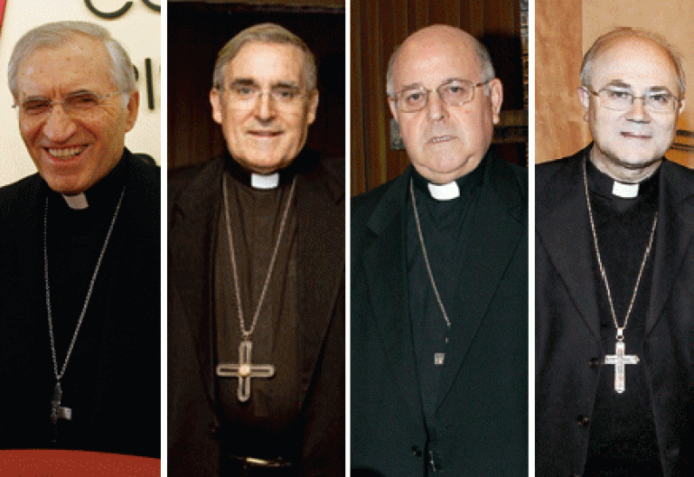 cardenal Rouco Varela, cardenal Sistach, obispo Blázquez y obispo González Montes