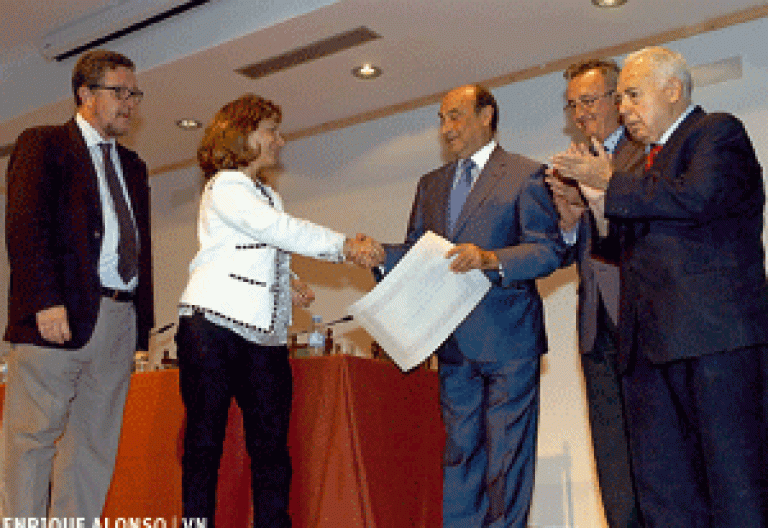 homenaje de la FAPE al beato Lolo, Juan Rubio, Elsa González