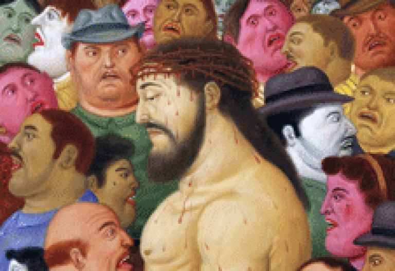 Jesús y la multitud, cuadro de Fernando Botero