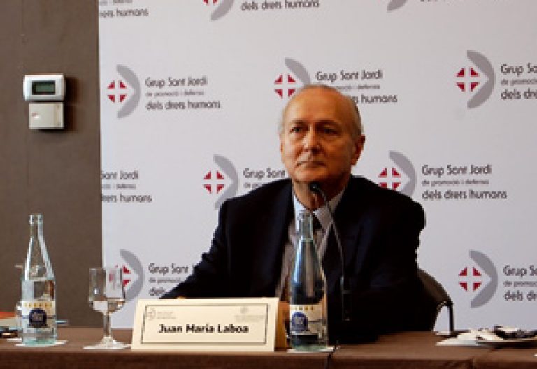 Juan María Laboa en su intervención en el Grup Sant Jordi