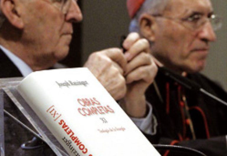 Olegario González de Cardedal y cardenal Rouco en presentación libros del Papa