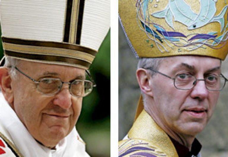 papa Francisco y Justin Welby primado de Canterbury