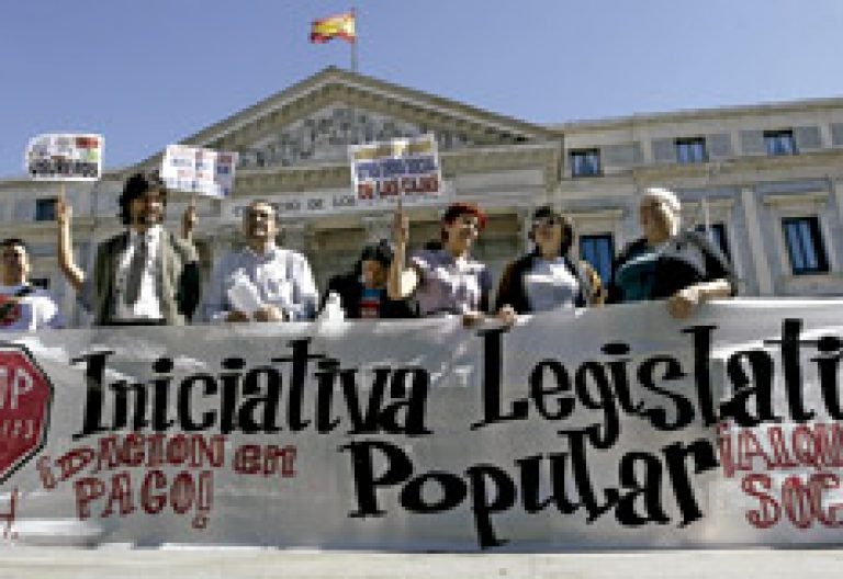 manifestación de la Iniciativa Legislativa Popular de la plataforma Stop Desahucios