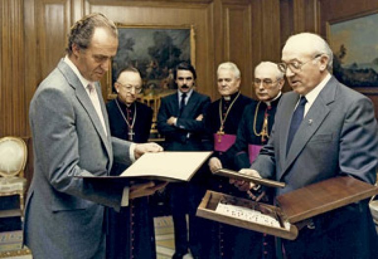 José Velicia y obispos presentan iniciativa de Las Edades del Hombre al rey Juan Carlos de Borbón