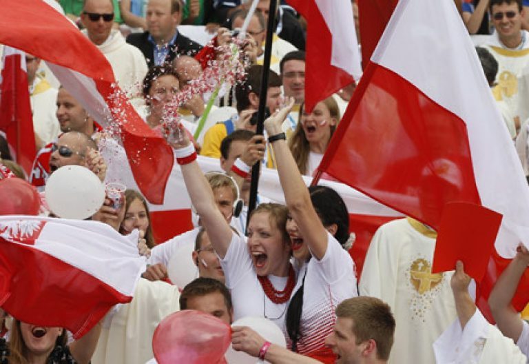 peregrinos polacos en la JMJ Río 2013 al confirmarse Cracovia 2016 como próxima sede