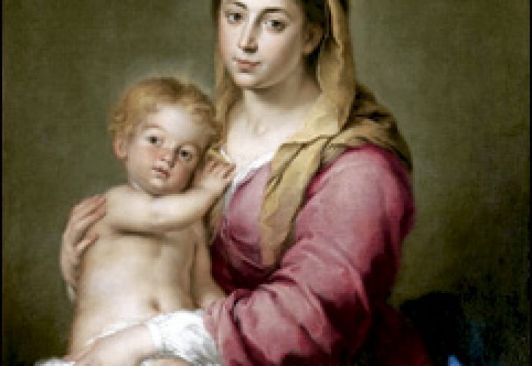 Virgen con el Niño, pintura de Murillo