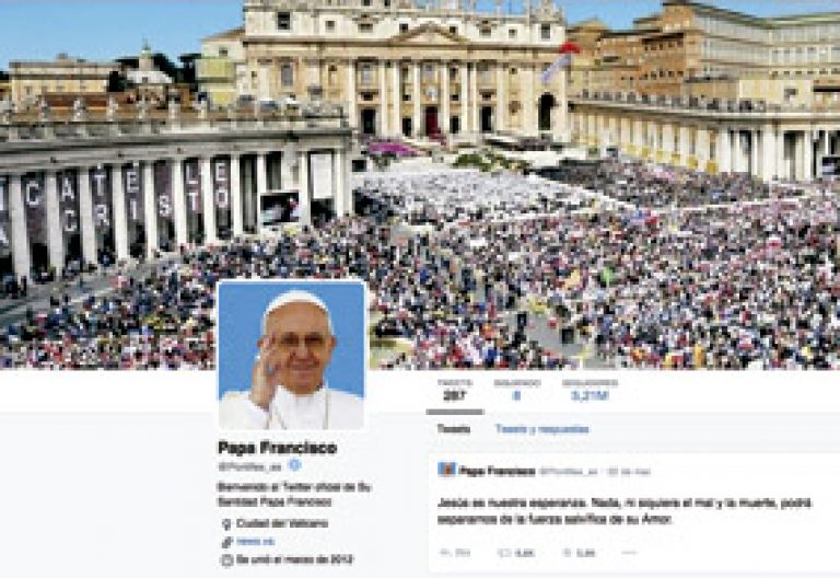 cuenta del papa Francisco en Twitter marzo 2014