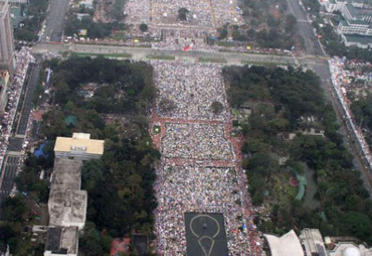 vista aérea de la misa celebrada por el papa Francisco en el Rizal Park de Manila, Filipinas, 18 enero 2015