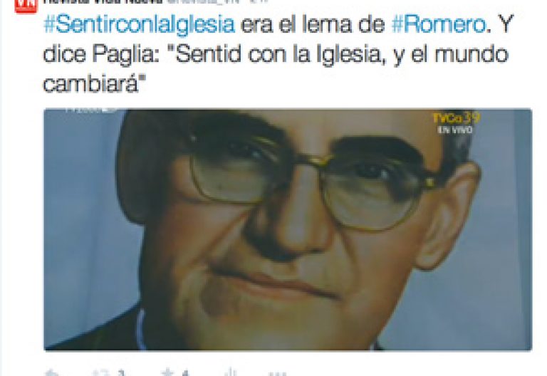 tuit de Vida Nueva en Twitter sobre la beatificación de monseñor Romero