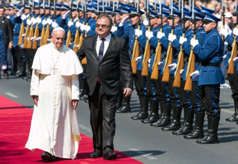 papa Francisco con Mladen Ivanic, presidente de Bosnia-Herzegovina en Sarajevo 6 junio 2015