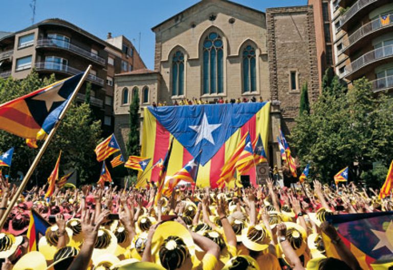 manifestación de independentistas catalanes