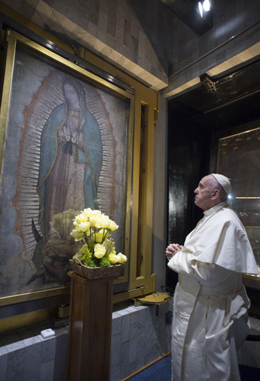 papa Francisco preside la misa en la Basílica de Guadalupe en Ciudad de México 13 febrero 2016