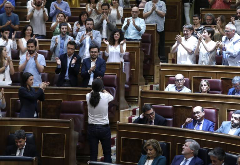 Pablo Iglesias y Podemos en el Congreso moción de censura contra Mariano Rajoy junio 2017