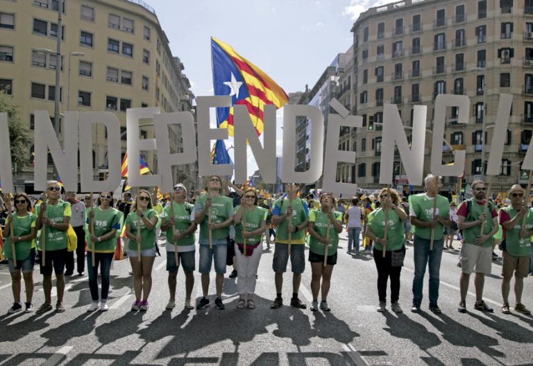 manifestación a favor de la independencia Cataluña Diada 11 septiembre 2017