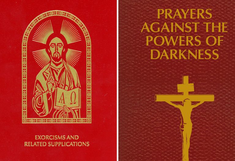 Las portadas de 'Exorcismos y súplicas relacionadas' y 'Oraciones contra los poderes de la oscuridad' USCCB Estados Unidos