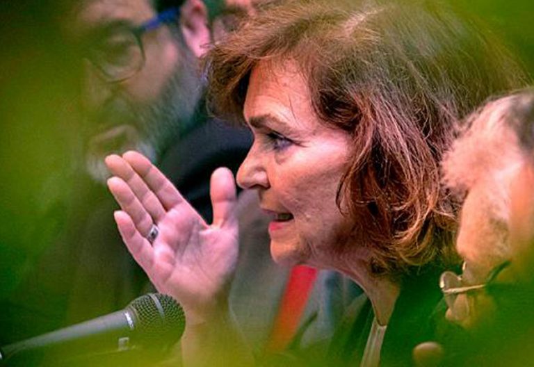 la vicepresidenta del gobierno carmen-calvo-en-carmona-sevilla julio 2019