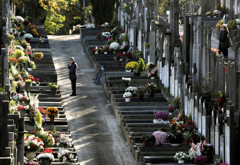Cementerio en San Sebastián con flores por el día de Todos los Santos