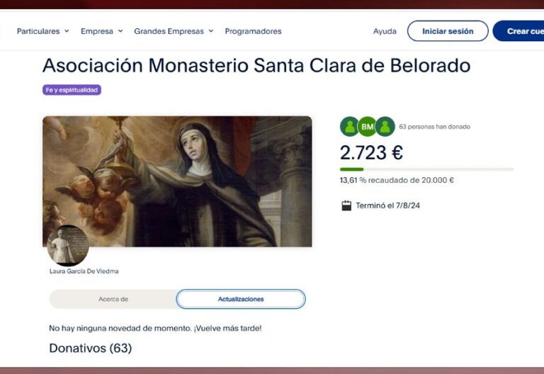 PayPal de las clarisas de Belorado