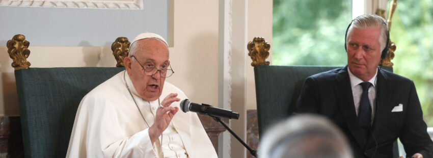 El papa Francisco, en su discurso ante las autoridades en Bélgica