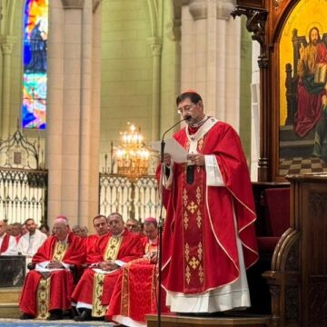 El cardenal arzobispo de Madrid, José Cobo, en la catedral de la Almudena