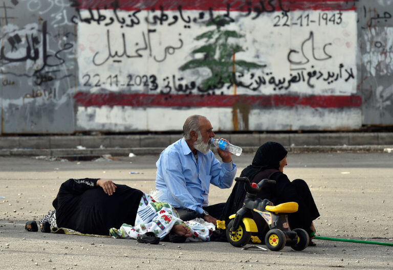 Desplazados en Beirut por los ataques de Israel