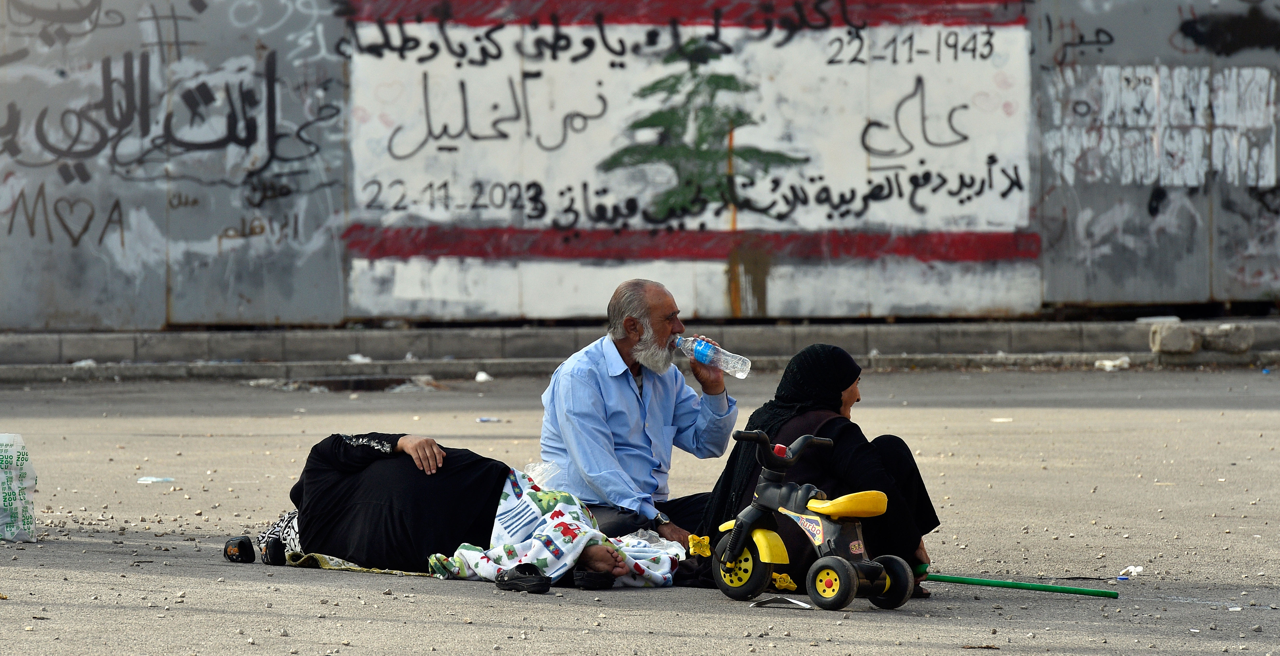 Desplazados en Beirut por los ataques de Israel