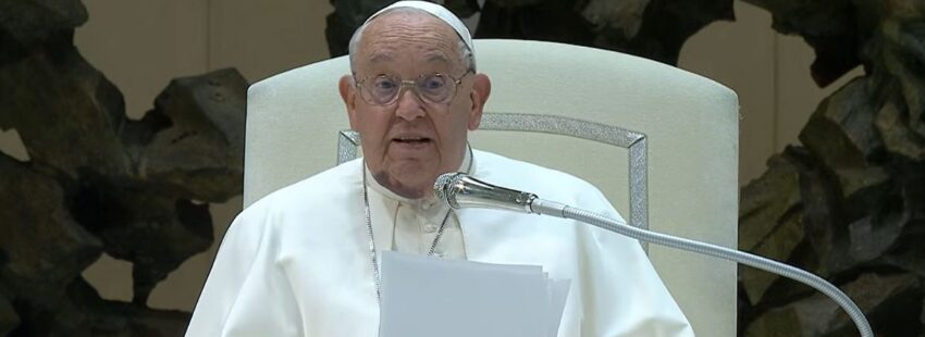 El papa Francisco, durante su audiencia semanal (fuente: Vatican Media)