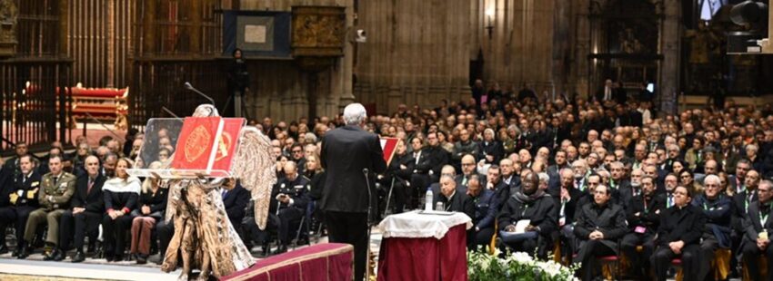 El arzobispo de Sevilla, José Ángel Saiz Meneses, en la clausura del Congreso de Hermandades de